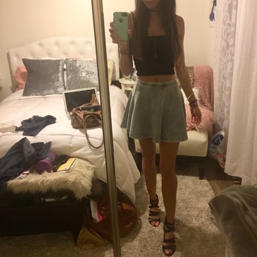 Top shop stretch jean skirt